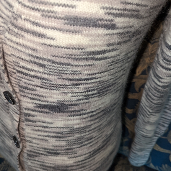 Moda International Detailed Grey tone Rabbit fur cardigan - Picture 2 of 4